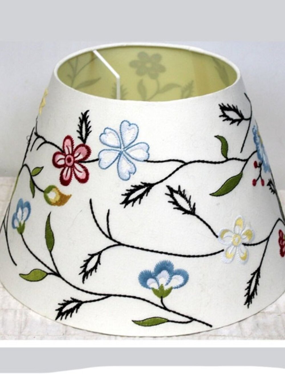 Ikea Alvine Parla Linen Crewel Lamp Shade